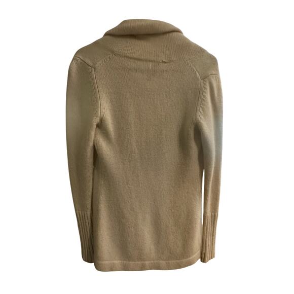 Theory Nobiz Cashmere Open Cardigan Sweater Size Small Cream Luxury Mid Length - Picture 5 of 5